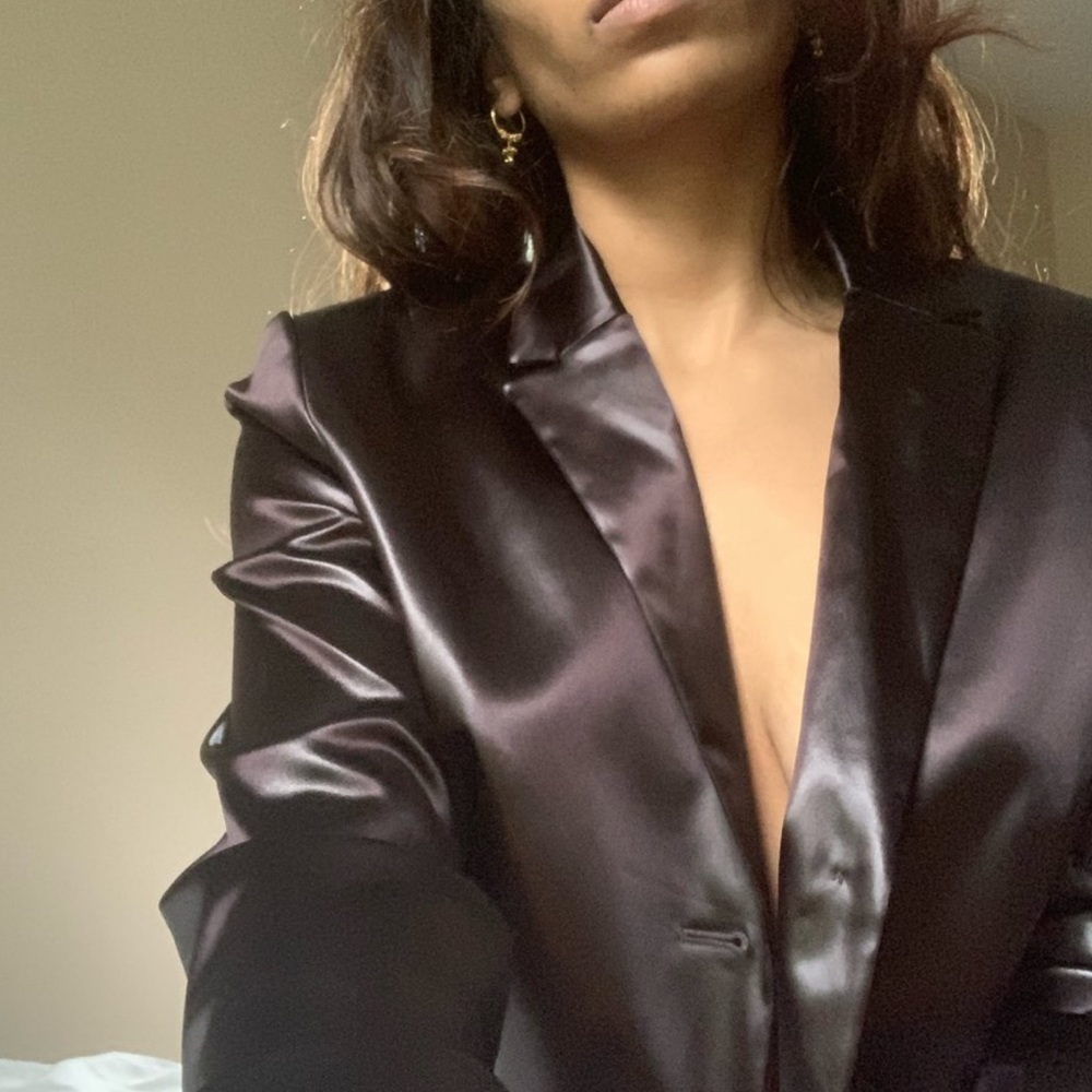 Theory brown mink chintz jacket